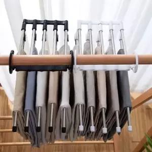 바지걸이 5단 공간활용 스카프 머플러 걸이 화이트 (WFJPVB7)