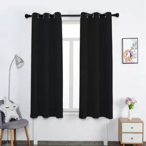 창문 블랙 암막커튼 2장 아일렛 132X160cm