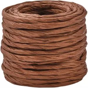 SOFPLATE 13.12 야드 라피아 랩 리본 종이 공예 로프 코코넛 브라운 4mm 러스틱 트위스트 스트라이프 끈