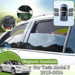 자동차 창문 가림막 Tesla Model 3 액세서리 2018-2024 Sun Shades 지붕 창 바이저 Anti-UV 사이드 윈드 실