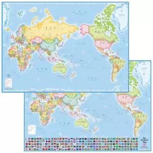 포스터 미니 휴대용 (70x50cm) 여행 추천제품 인기 세계지도 월드맵 만국기 세계전도