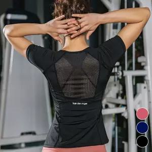 여자 슬림핏 메쉬 여름 운동복 반팔 상의 헬스복 반팔요가복 여름요가복 운동복 쿨링