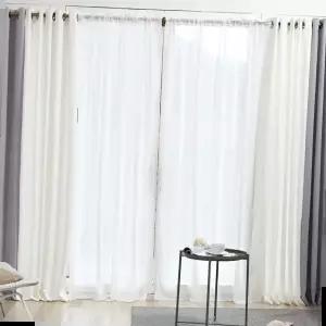 거실커텐 소프트 쉬폰커튼 핀형 긴창 대형 특대형 화이트