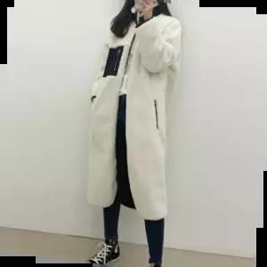 양털후드집업 커플 양면 롱점퍼 후리스 겨울 따뜻한 여자 아우터