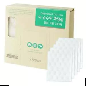 클렌징솜 엠보싱 화장솜 클렌징 저자극 스킨케어 패드 210매 1P