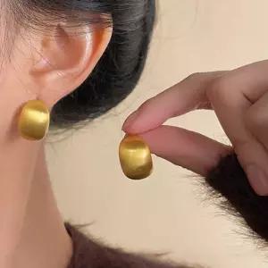 실버 925 은침 여성 링 드롭 볼드 볼륨 은 귀걸이 금색 데일리 미니 여성 콩알 은색 써지컬 귀고리
