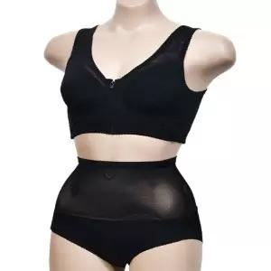 파워넷 짱장한 원단 앞지퍼 보정 브라 햄라인 팬티 (WFJ6ASK)