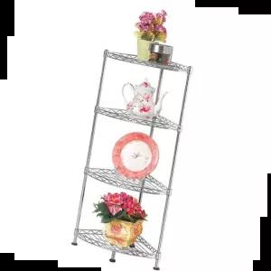 거실수납장 메탈코너랙 4단 세탁실 틈새선반 바퀴달린 수납트롤리