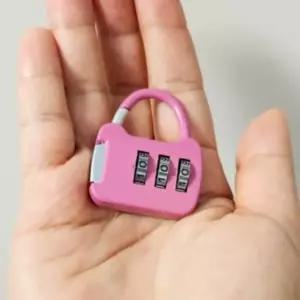 번호자물쇠 미니 다이얼 사물함 자물쇠 핑크 (WFJPW4Z)
