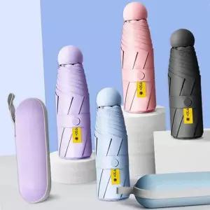 5단 암막 양산 UV차단 캡슐 케이스 접는우산 우양산