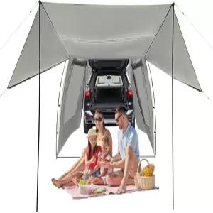 자동차 차양 캠핑 타프 테일게이트 SUV 텐트 야외 캠핑용 부착물 수납 가방 포함 4-6인용 MPV 2도어 세단용
