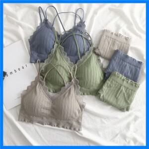 레이스 안티라이트 스트랩 브라렛 얇은 숏 베이스 레이어 속옷 여학생 랩 체스트 베스트 홈웨어 니트 원단