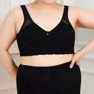 매쉬 꽃잎망사 노와이어 빅사이즈 A컵 런닝형브라 1 (WFJ6AYN)