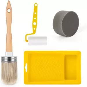 도구 트리오 페인트 브러시 롤러 스펀지 등 한 가지 페인트로 마감하는 데 필요한 모든