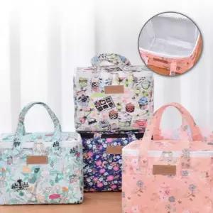 보냉 도시락 가방 사각 쿨러백 피크닉 수납용 용기 보온 (WFJ5U1Z)