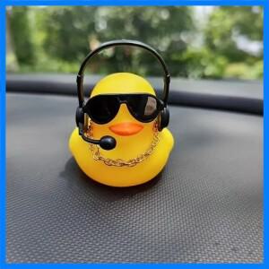 고무 오리 귀여운 고무 오리 파티 장난감 미니 선글라스와 자동차 대시 보드 장식 튜브 모자 목걸이 스카프