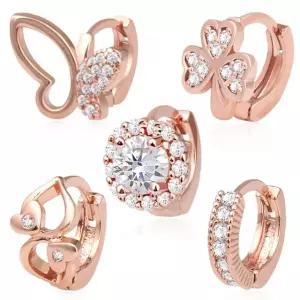 14K Gold-pin 귀찌 로즈골드 골드 큐빅 링피어싱 택1