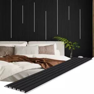 카를로 슈두 WPC 벽 패널 실내 장식용 16팩 48 × 6 인치 3D TV 배경용 모던 액센트 사무실 공간 거실(매트