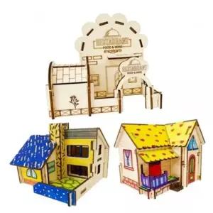 3D입체 우드 재료 조립집 만들기 미니어쳐 하우스 DIY