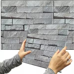 지아투메이마오이 3D 벽 패널 필 앤 스틱 벽돌 벽지 인조 돌 폼 자가 접착 게이밍 룸 침실 TV 배경용 10