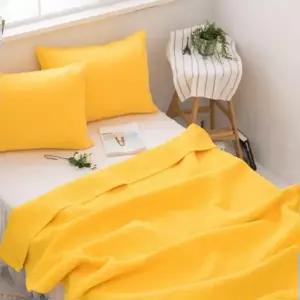 황토이불 순면 여름이불 순면이불 워싱 피그먼트 옐로우