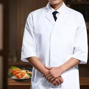 일식 조리복 유니폼 초밥 이자카야 쉐프복 오마카세 스시 일본식기모노7부소매화이트
