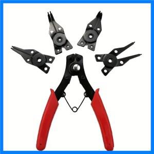 4-In-1 Circlip 플라이어 세트 스냅 링 플라이어 멀티 크림프 탈착식 플라이어 헤드 고정 Circlip 플라이어