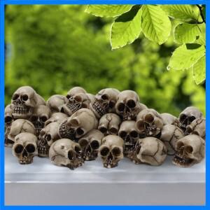 송진 해골 피규어 장식 할로윈 해골 머리 조각 창의적인 축제 테마 조경 정원 화분 식물 장식 20 개