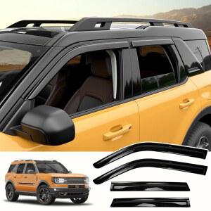 HUYINPJ 윈도우 바이저 레인 가드 디플렉터 윈드 쉐이드 액세서리용 스포츠 포드 2024 브롱코 2021-2025