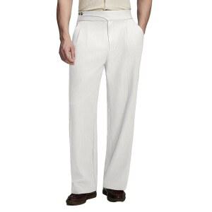 서스클루드 남성 배기 드레스 팬츠 올드 머니 빈티지 플리츠 와이드 레그 여름 캐주얼 슬랙스 릴렉스