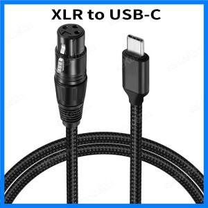 1/2/3m 마이크 오디오 케이블 코드 XLR-USB C 다이나믹 마이크 케이블 SM58 마이크용 3 핀 XLR 암 유형 C