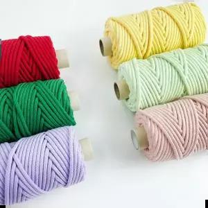 브레이드실 마크라메 우동끈 19컬러 콘사 코바늘 뜨개 실 5mm