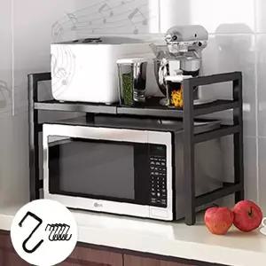 전자레인지 선반 높이조절 주방수납 밥솥거치대 정리대 스테인리스