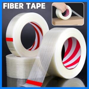 튼튼한 내마모성 유리 섬유 접착 테이프 스트라이프 섬유 테이프 투명 단면 접착 도장 포장 고정