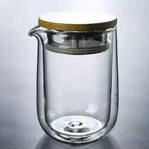 이중 내열 유리 투명한 티포트 프렌치프레스