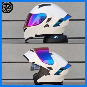 고품질 오토바이 헬멧 듀얼 렌즈 플립 레이싱 헬멧 나이트 헤드 프로텍터 DOT 승인 casco abierto de moto