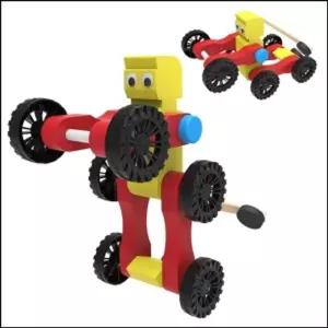 뉴 자석 변신로봇자동차(일반형 LED형)-1인용 5인용/학교 학습 미술 조립 공예 과학 제작 교구 세트 지능