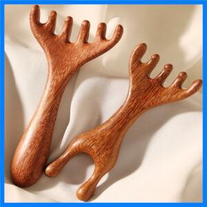 산달우드 두피 마사지 빗 바디 경락 두피 마사지기 정전기 방지 마사지 브러시 스트레스 완화 마사지 도구