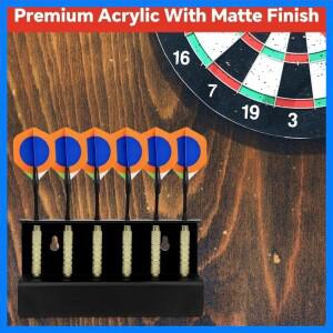 아크릴 다트 홀더 벽걸이형 6개 다트 보관 디스플레이 랙 스틸 및 소프트 팁 다트용 모던 게임룸 장식