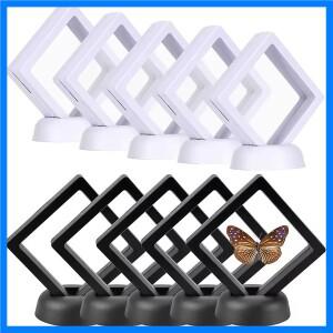 5개 투명 PE 필름 플로팅 디스플레이 케이스 프레임 반지 목걸이 귀걸이 포장 상자 보석 동전 디스플레이