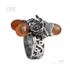 클루아조네 은반지 커넬리언 스터링실버 CeK R5128W