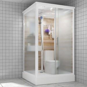 일체형 간이 부스 1.4X1.1M 4X1 욕실 바닥 캠핑장 샤워실 대각선 샤워 샤워부스