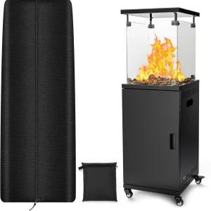 스퀘어 타워 파티오 히터 커버 견고하고 내후성이 뛰어난 옥스포드 원단 방수 방진 방설 방풍 지퍼 및 보관