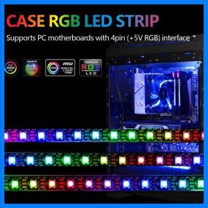5V 3핀 ARGB 헤더 PC WS2812b LED 스트립 라이트 어드레서블 레인보우 PC 디지털 케이스용 아수스 아우라