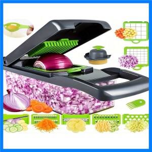 14pcs/16pcs 세트 야채 쵸퍼 다기능 과일 슬라이서 수동 식품 강판 야채 슬라이서 컨테이너가있는 커터