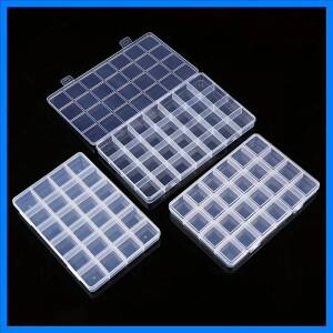 실용적인 24/28칸 플라스틱 투명 보관함 귀걸이 비즈 나사 홀더 케이스 디스플레이 홈 오거나이저 컨테이너