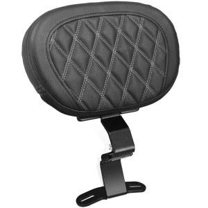 2009-2023년형 할리 데이비슨 투어링 CVO 스트리트 글라이드 로드 킹 일렉트라 울트라 리미티드 모델용 YHMOTO 오토바이 드라이버 라이더 등받이 패드(블랙-화이트 스티칭)