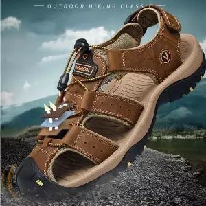 [하프클럽/베리슈]남성 소가죽 쿠션 샌들 남자 여름신발 아쿠아트레킹화