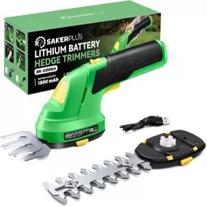 세이커플러스 무선 잔디 가위 및 헤지 트리머 - 2-in-1 7.2V 전기 부시 경량 휴대용 커터 야드 정원용