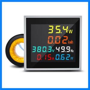 D48-2058 AC 에너지 미터 110V/220V 100A - HD LCD 디스플레이 전압/전류/전력/주파수/PF 모니터 다기능 전